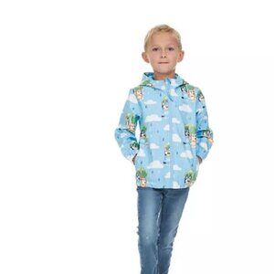 Bluey Kids Hooded Rain Jacket New